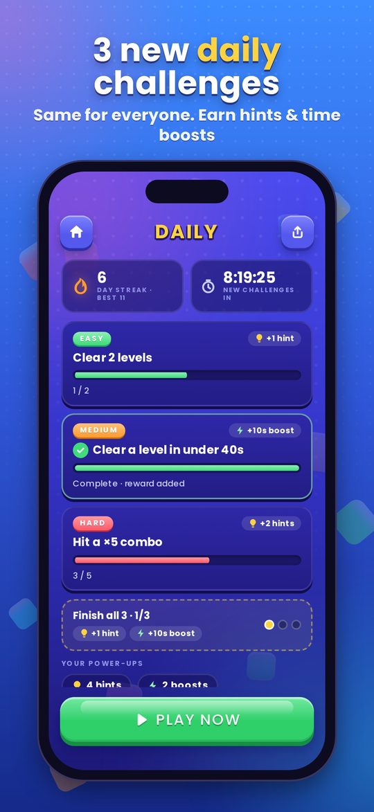 3 new daily challenges